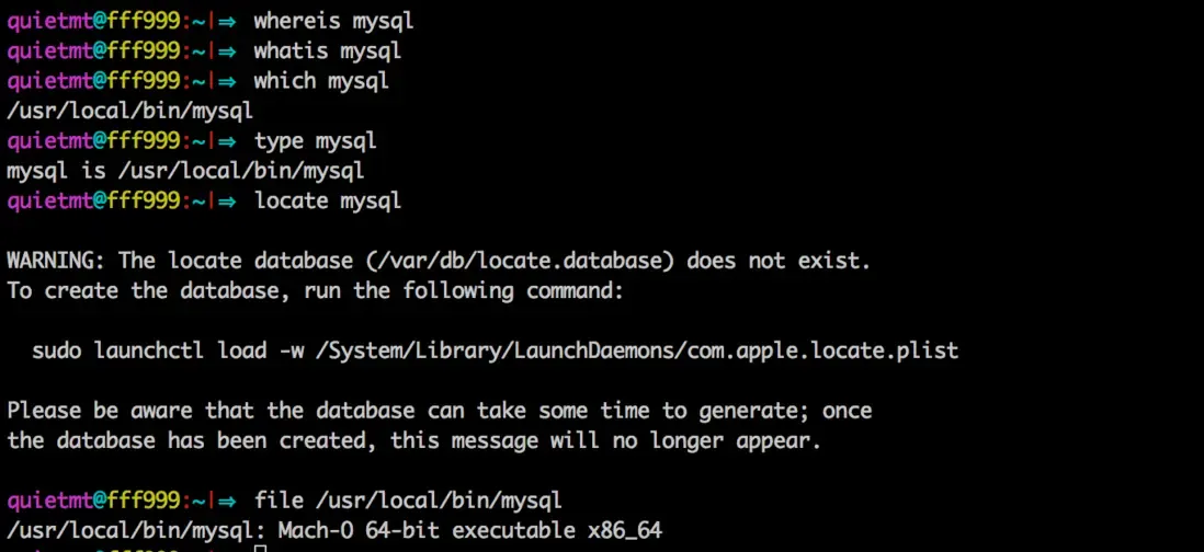 Command lookup examples